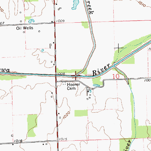 Topographic Map of Jordon Creek, IN
