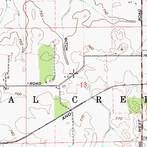 Topographic Map of Joseph Ludlow Ditch, IN