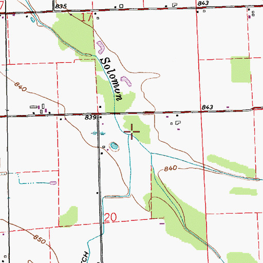 Topographic Map of Juday Ditch, IN