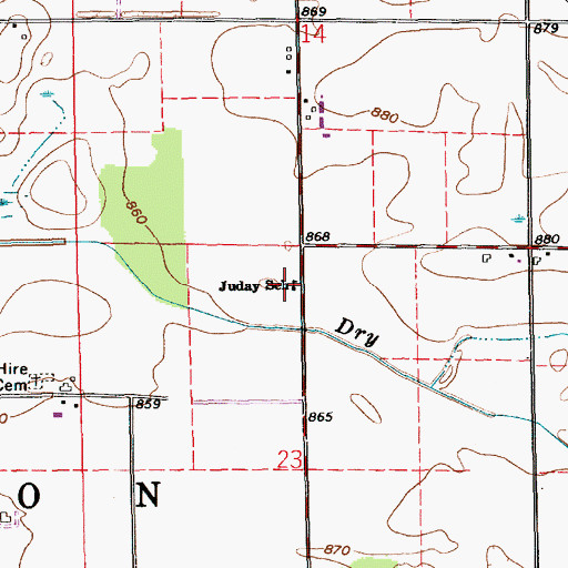 Topographic Map of Juday School, IN