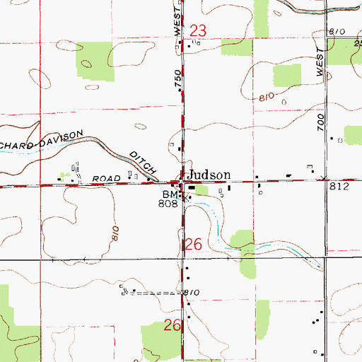 Topographic Map of Judson, IN