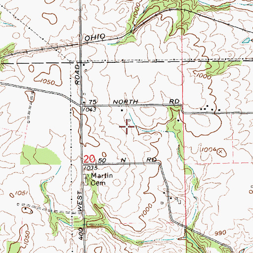 Topographic Map of Junior High School South, IN
