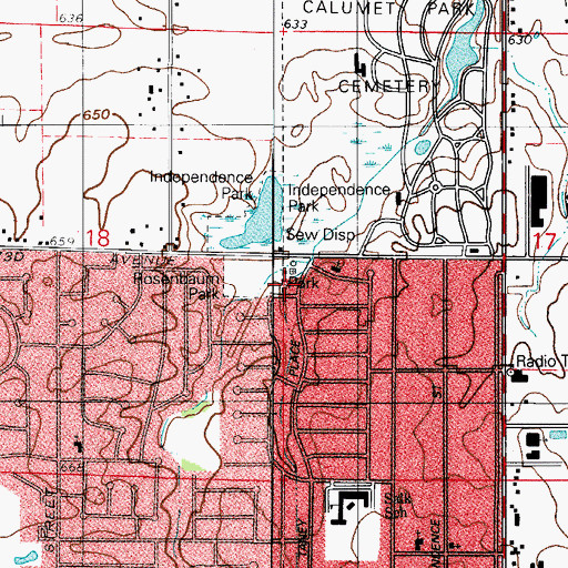 Topographic Map of Kaiser Ditch, IN