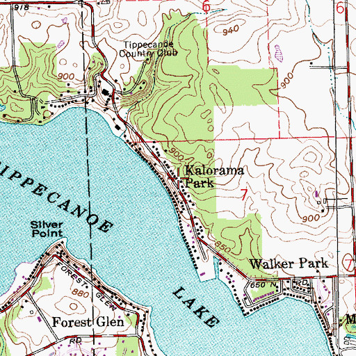 Topographic Map of Kalorama Park, IN