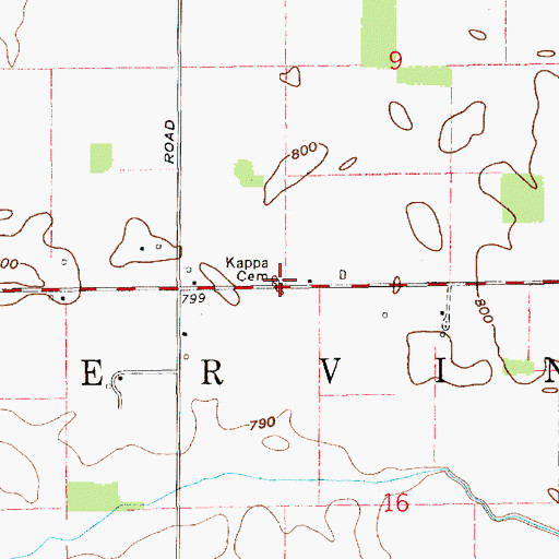 Topographic Map of Kappa Cemetery, IN