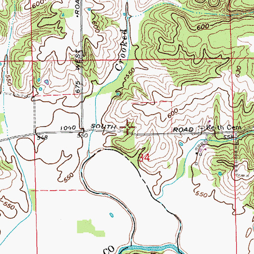 Topographic Map of Keith Cemetery, IN