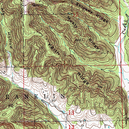 Topographic Map of Keith Ridge, IN