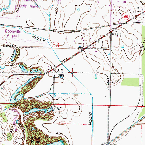 Topographic Map of Kelly Ditch, IN