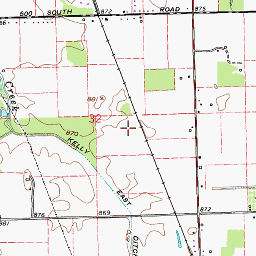 Topographic Map of Kelly East Ditch, IN