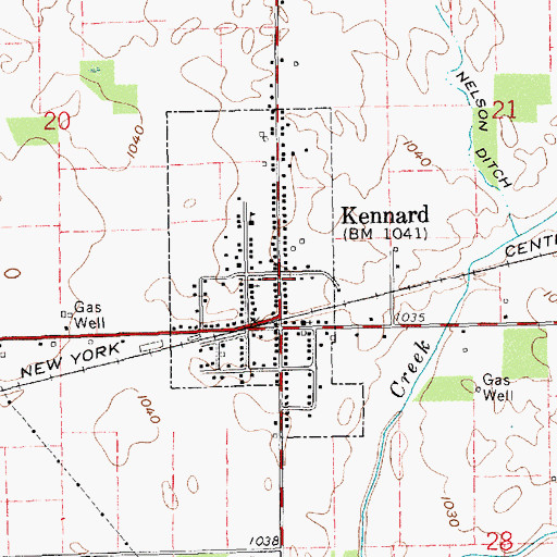 Topographic Map of Kennard, IN