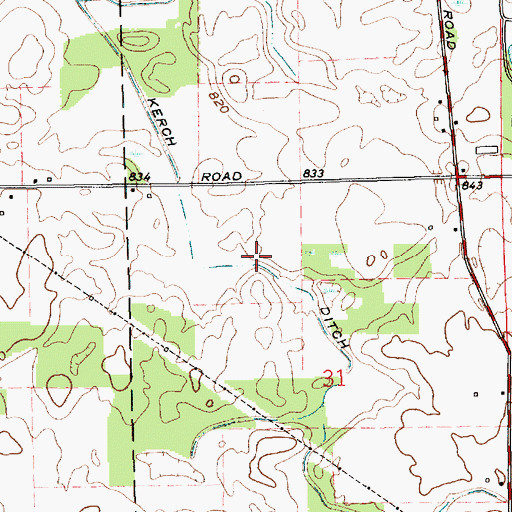 Topographic Map of Kerch Ditch, IN