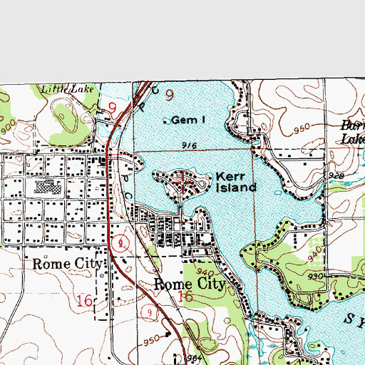 Topographic Map of Kerr Island, IN