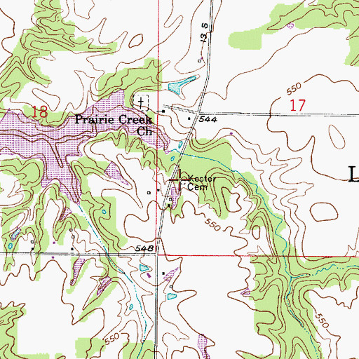 Topographic Map of Kester Cemetery, IN