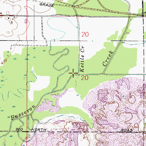Topographic Map of Kettle Creek, IN