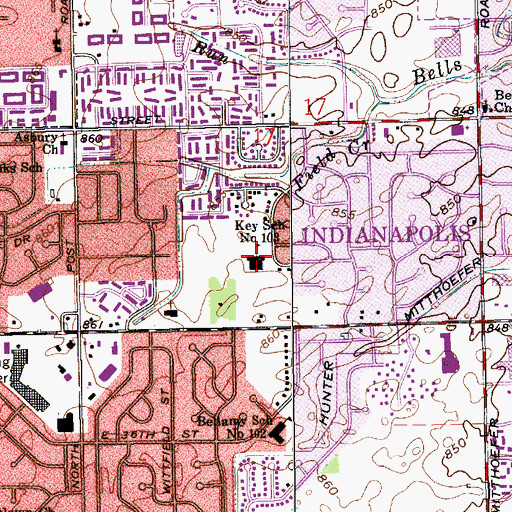 Topographic Map of Francis Scott Key Elementary School, IN