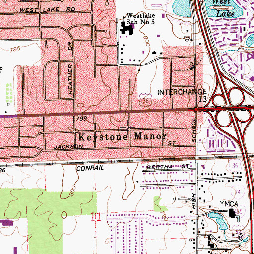 Topographic Map of Keystone Manor, IN