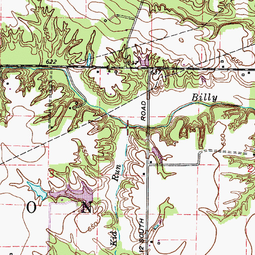 Topographic Map of Kid Run, IN