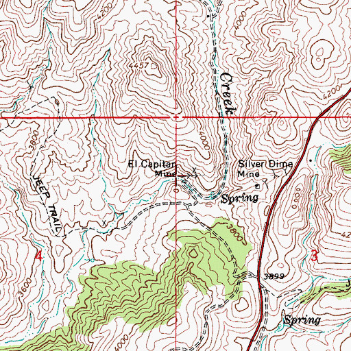 Topographic Map of El Capitan Mine, AZ