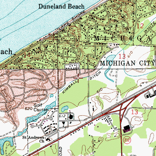 Topographic Map of Kimball Ditch, IN