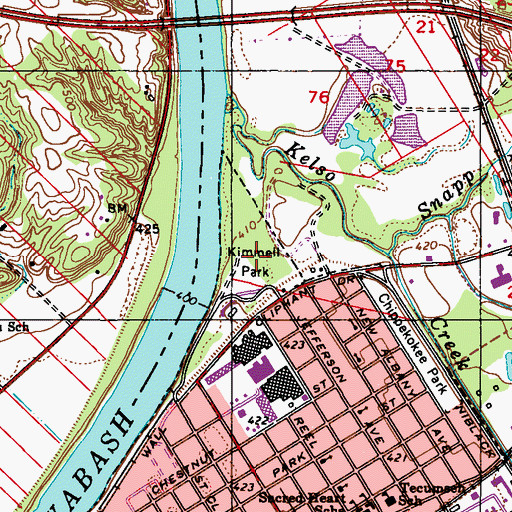 Topographic Map of Kimmell Park, IN