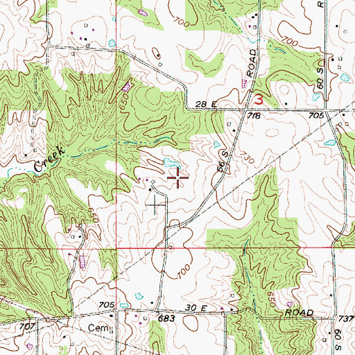 Topographic Map of King Creek, IN