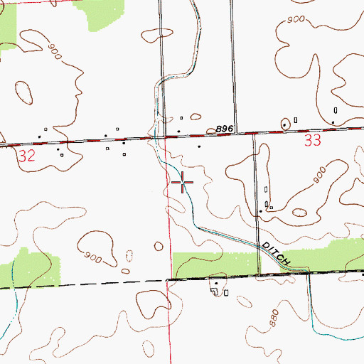 Topographic Map of King Ditch, IN