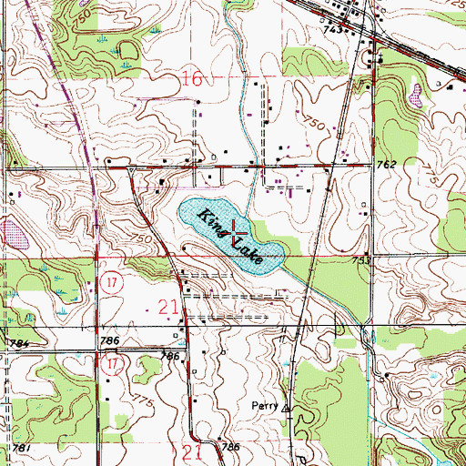 Topographic Map of King Lake, IN