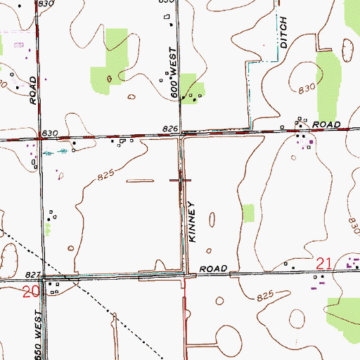 Topographic Map of Kinney Ditch, IN