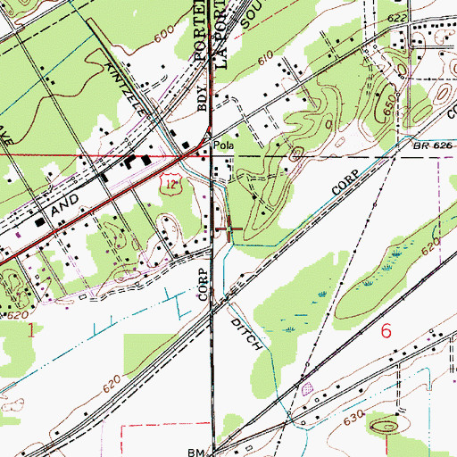 Topographic Map of Kintzele Ditch, IN