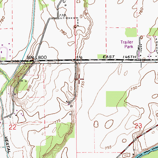 Topographic Map of Kirkendall Creek, IN