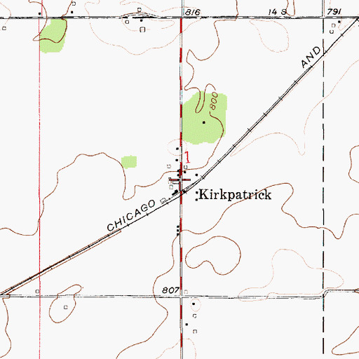 Topographic Map of Kirkpatrick, IN