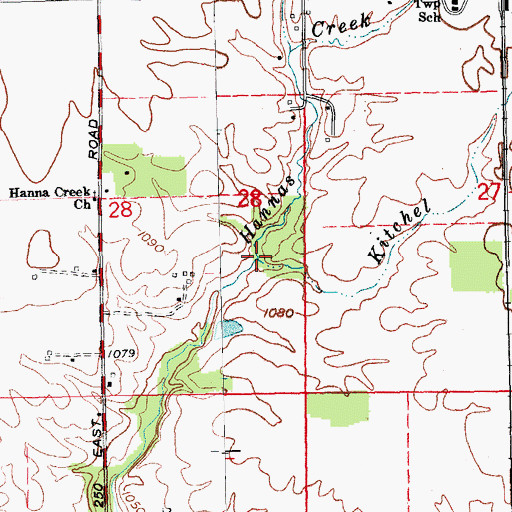 Topographic Map of Kitchel Creek, IN