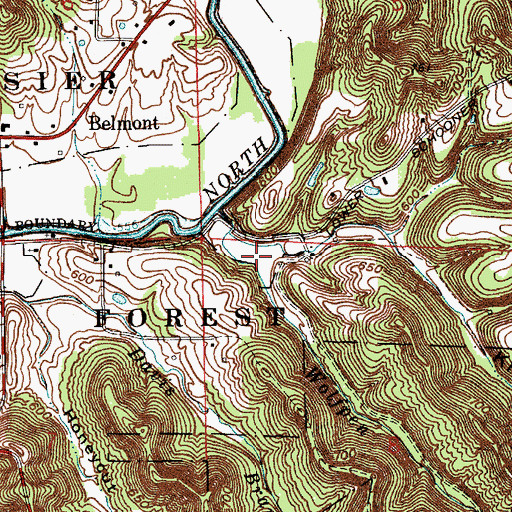 Topographic Map of Kleindorfer Hollow, IN