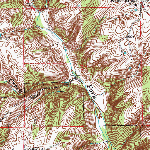 Topographic Map of Kline Creek, IN