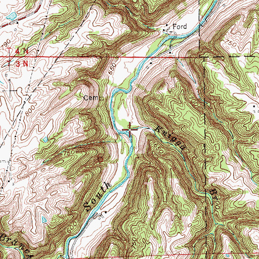 Topographic Map of Knigga Branch, IN