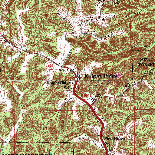 Topographic Map of Knight Ridge, IN