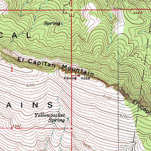 Topographic Map of El Capitan Mountain, AZ