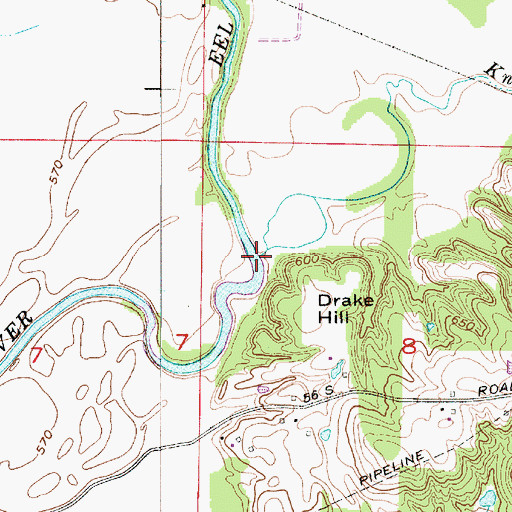 Topographic Map of Knob Creek, IN