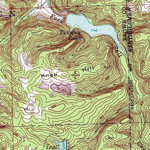 Topographic Map of Knob Hill, IN