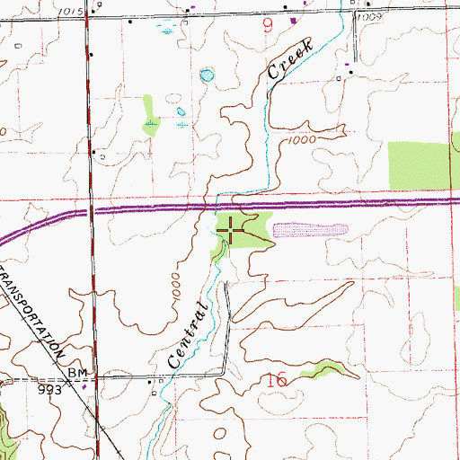 Topographic Map of Knox Run, IN