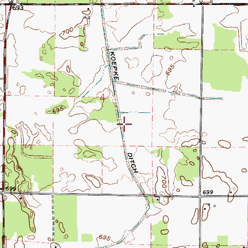 Topographic Map of Koepke Ditch, IN