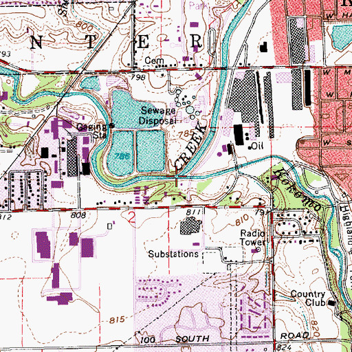 Topographic Map of Kokomo Creek, IN