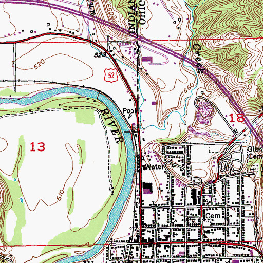 Topographic Map of Kolb Creek, IN