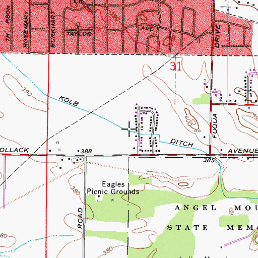 Topographic Map of Kolb Ditch, IN