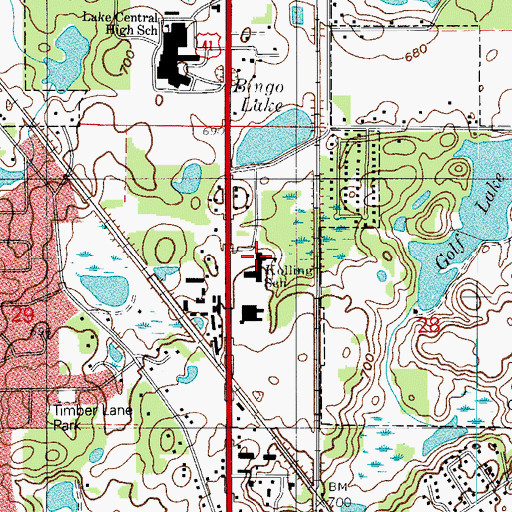 Topographic Map of Kolling Elementary School, IN