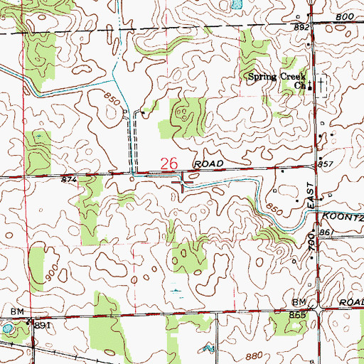 Topographic Map of Koontz Ditch, IN