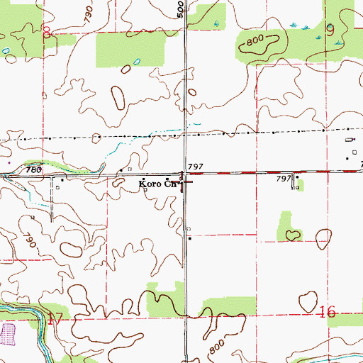 Topographic Map of Koro Church, IN