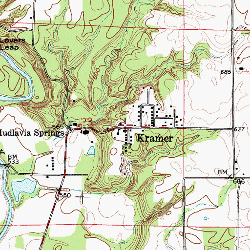 Topographic Map of Kramer, IN
