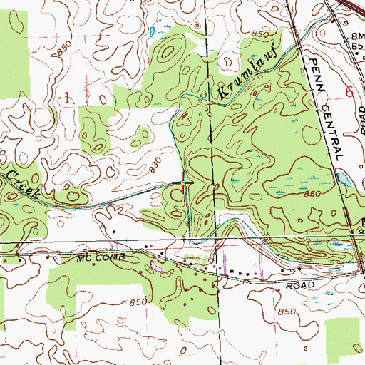 Topographic Map of Krumlauf Branch, IN