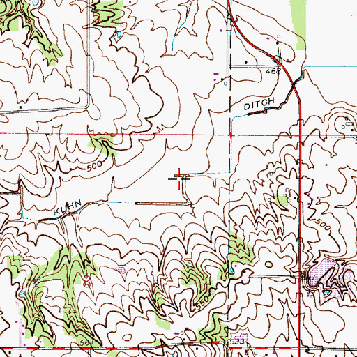 Topographic Map of Kuhn Ditch, IN